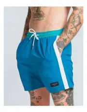 [Vacancy & Co] Side Stripe Swim Shorts in Aqua