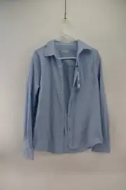 Zara Mens Blue Long Sleeve Button-Up Shirt Size M