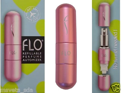 Brand NEW Flo Refillable Fragrance Atomiser Travel Perfume Bottle PINK 6ml 0.2oz