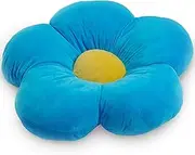 (Medium 50cm Diameter, Blue) - Heart to Heart Girls Flower Floor Pillow Seating Cushion, for a Reading Nook, Bed Room, or Watching TV. Softer and More Plush Than Area Rug or Foam Mat. 50cm Blue