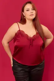 Red Satin Cami Top