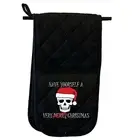 Metal Christmas - Novelty Double Mitt Oven Gloves Double Kitchen Chef BBQ Mitts