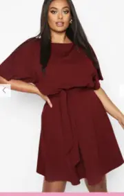 New Tags- Boohoo Plus skater dress size 28 wine
