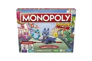 Hasbro Gaming Monopoly Junior Board Game, 2-Sided Gameboard, 2 Games in 1, Monopoly Game for Younger Kids Ages 4 and Up, Kids Games for 2 to 6 Players
