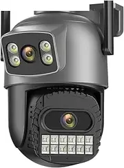 10MP 5K IP Camera Security Protection WiFi PTZ Dual Lens 5G HD Outdoor Surveillance Camera Human Detection Tracking Night Vison(EU Plug,10MP 64G SD Card)
