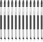 12 Pieces Angled Eye Brow Brush and Spoolie Brush, Dual Ended Eyebrow Brush, Multifunctional Mini Brow Brush for Shaping and Filling Eyebrows, Eyelash Comb Eyebrow Brush Tool for Blending, Tinting