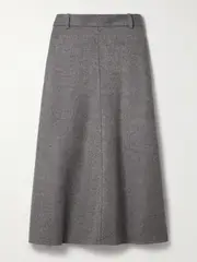 [Brunello Cucinelli] Brunello Cucinelli - Wool-felt Midi Skirt - Gray - IT42 IT 42 Gray