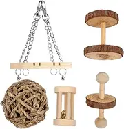 VILLFUL 5pcs Hamster Wooden Biting for Small Pets Durable Exercise for Active Hamsters for Teeth Grinding and Playtime