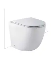 New Seima Floor Mount Toilet Suite Pan + Nib Wall InWall C201 Thin Cistern White