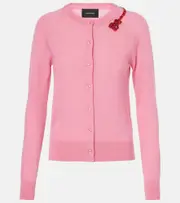 [Simone Rocha] Simone Rocha Embellished wool and silk cardigan AU 8 pink