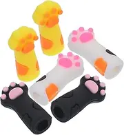 minkissy 6pcs Cat Paw Manicure Set Covers Safe Nipper Cover for Cuticle Scissors Storage Cap for Tweezers Protective Tool c