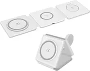 3in1 Magnetic Wireless Charger Foldable Mat Pad for Apple iPhone AirPods iWatch Android, Apple Watch All Series Android and Airpods Lightweight Portable Charger, Strong Magnetic Attraction