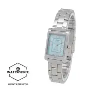 Casio Ladies' Analog Rectangular Stainless Steel Band Watch LTP-1234DD-2A