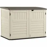 Suncast The Stow-Away Horizontal Resin Storage Shed Outdoor Cabin 4x5FT Vanilla