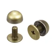 8x5mm Screw Back Rivets Solid Round Head Leather Studs Bronze Tone 10 Sets