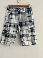 JNCO Kangaroo Jeans Boys Checkered Shorts Size 8 NWT