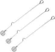 CLISPEED Stainless Steel Honey Stirrer Spoons 3pcs Honey Dippers Syrup Stirrer for Baking Wedding