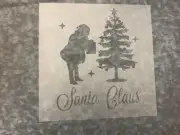 Made in USA STENCIL #241 Santa Claus with tree Laser cut New SIGN