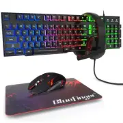 RGB Gaming Keyboard and Backlit Mouse and Headset ComboUSB Wired Backlit Keyb...