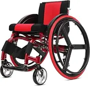Lightweight Sport Wheelchair Elderly Adults Manual Self Propelled Foldable Aluminium Wheelchair Advanced Shock Absorption Bump Be Applicable Children Cerebral Palsy 100KG