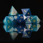 Blue Agate Stone Dice Set Brand New by Misty Mountain Gaming
