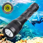 80m Underwater LED Diving Light Scuba Dive Flashlight Torch Light Lamp w Battery