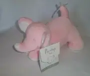 New PRESTIGE BABY Plush PINK ELEPHANT White Feet Ears Rattles 4426 Stuffed Toy