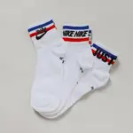 【吉喆】現貨 NIKE SOCKS 3雙一組 藍紅 條紋 復古 LOGO 排汗 薄底 短襪 過踝襪 DX5080-100