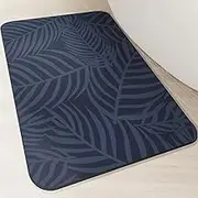 Homlab Non-Slip Bathroom Bath Mat Diatomaceous Earth Bath Mat, Quick Dry, Super Water Absorbent Bathroom Mat, Rubber Backed, Thin Stone Door Mat For Tub, Bathtub (Blue, 50 X 80 cm)