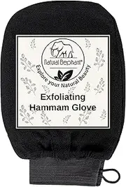 Natural Elephant Exfoliating Hammam Glove Face & Body Exfoliator Mitt Pure Black