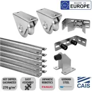 European Made Sliding Gate Hardware Kit up to 8m Gate with Flat Mount Wheels