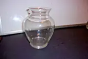Vintage Clear Glass FLOWER OR FIGHTING FISH Container Jar 6" TALL