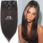 Thick Clip In 8PCS Remy Human Hair Extensions Double Weft Hairpiece Bleach White