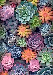 Diamond Painting Kits for Adults, Succulents 5D DIY Diamond Art Kits Full Drill Diamond Dots for Gift Wall Decor and Relaxation Gem Arts 12x16 inch