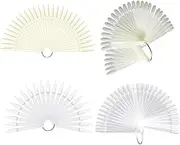 200 Pcs Nail Swatch Sticks, Fan-shaped Nail and Pointed Nail Swatch Sticks, Clear Nail Color Swatches Display for Gel Polish, Nail Sample Practice Sticks(100 Clear + 100 Natural)