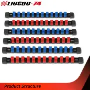6pcs Socket Rail Sliding Holder Rack Tool Mountable Industrial 1/4 3/8 1/2