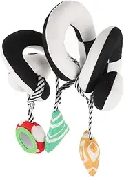KOMBIUDA High Contrast Panda Stroller Toys Squeezing Toys Soft Plush Hanging Toys for Infants