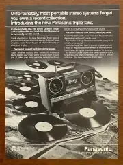 1985 Panasonic Cassette Deck Vintage Print Ad/Poster Music Man Cave Bar Décor