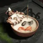 Ceramic Koi Fish Backflow Incense Burner Incense Cones Holder for Yoga Room Home