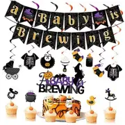 Halloween Baby Shower Party Decorations a Baby is Brewing Banner Baby Gender