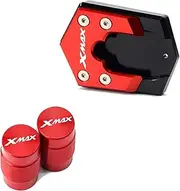 Mobi Support for X MAX Xmax 125 250 300 2017-2021 Motorcycle Kickstand Foot EnlargerSide Stand Extension with Logo (Color : Red, Size : 2)