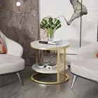 Extra Thick Marble Coffee Table Anit-scratch Side Table Round Accent Furniture