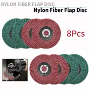 8Pcs 4" Nylon Fiber Flap Polishing Wheel Disc Buffing Pad For Angle Grinder Tool