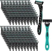 Leriton 200 Pcs Men's Disposable Razors Bulk 3 Blade Men Razors for Head Sensitive Skin Comfortable Shave