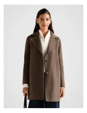 [Forever New] Madi Felled Mid Length Coat in Brown