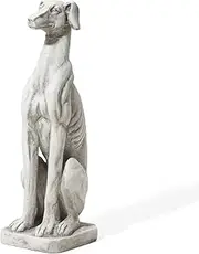 Glitzhome GH50522 Sitting Greyhound Dog Garden Statue, 32" H, Yellow05