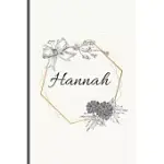 HANNAH: 120 PAGES BLANK & LINED (6 X 9 INCHES) PERSONALIZED NAME JOURNAL NOTEBOOK WITH THE NAME HANNAH