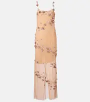 [Blumarine] Blumarine Embroidered tulle gown AU 4 beige