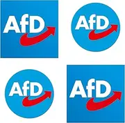 AFD Logo Stickers, AFD Logo Stickers, 4.5 cm Round and 7.5 cm Square, AFD Politics Sticker, AFD Fan Item, High Quality, for Car, Window, Car, Motorcycle, Laptop, Pack of 100