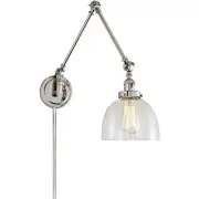JVI Designs 1257-15-S5-CB Soho Swing Arm or Wall Lamp Polished Nickel